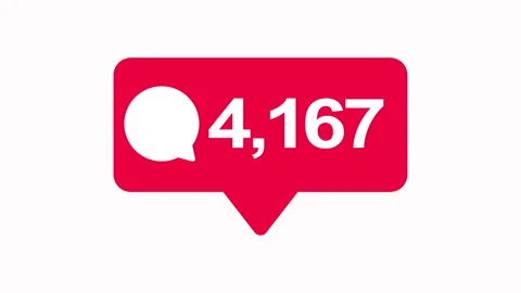 Social Media Comment Counter Increasing Animation on White Background Stock Footage 333406570