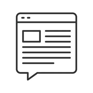 Social media comment post, icon in line design. comment, post, message, feedback Stock Illustration