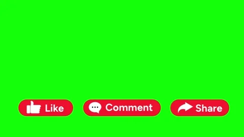 Social Media Like Comment Share Buttons Animation on Green Screen Stock Footage 313173811