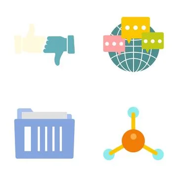 Social media communication and data sharing icons Illustrazione stock