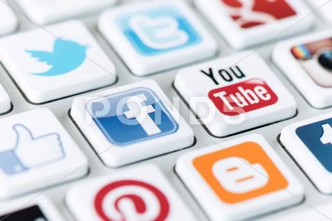 Social media communication Stock Photos