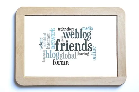 Social media community word cloud Stock Photos