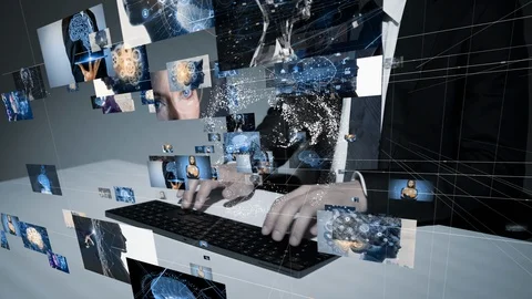 Social media concept. AI(Artificial Intelligence). Stock Footage 101364771