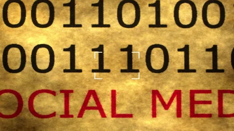 Social Media Concept with Binary Code Digital Background Stock Footage 335104191