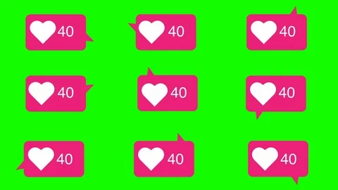 Social Media Concept Like Button in Bubble and Counter Set Stock Footage 106001003