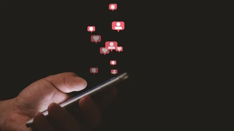 Social Media Concept Close Up of Hand Scrolling Smartphone Screen Stock Footage 112753796