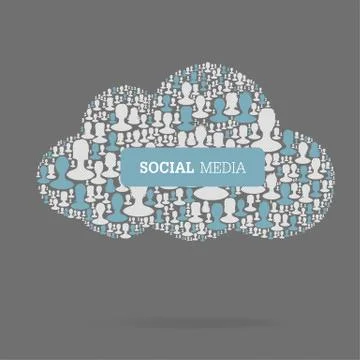 Social media concept. cloud technology, vector, eps10 Stock Illustration