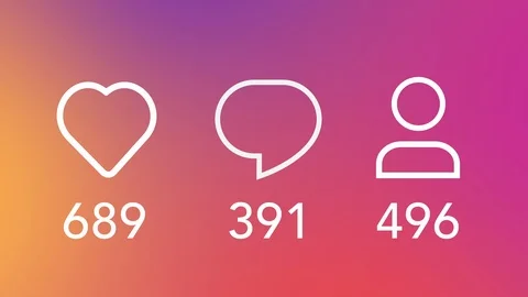 Social Media Concept  Like, Comment, Follower, Counter with Gradient Background Stock Footage 113387161