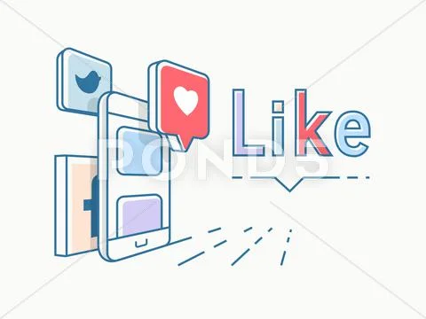 Social media concept design Stock Illustrationen