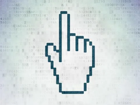 Social media concept: Mouse Cursor on Digital Paper background Stock Illustration
