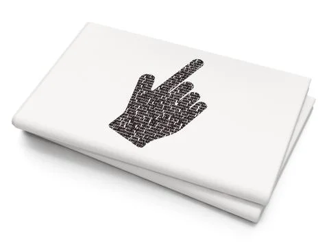 Social media concept: Mouse Cursor on Blank Newspaper background Stock Illustration