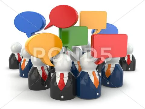Social media concept. people and speech bubbles. Stock Illustration
