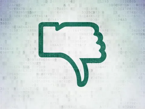 Social media concept: Thumb Down on Digital Data Paper background Stock Illustration