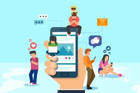 Social media concept in vector Illustrazione stock