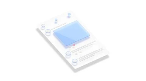 Social media content interface frame screen mockup, isolated Stock Illustration