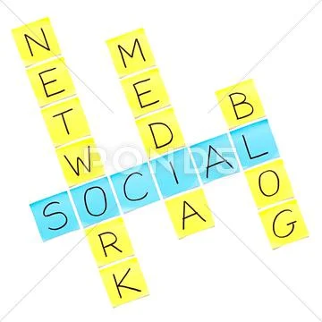 Social media crossword puzzle Stock Photos