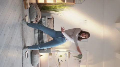 Social media dance mobile content woman recording Stock Footage 173006443