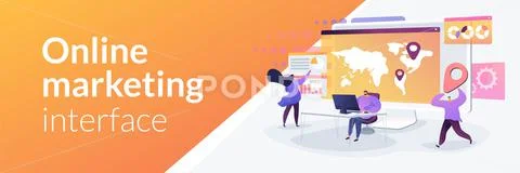Social media dashboard concept banner header Stock Illustrationen