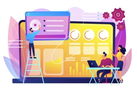 Social media dashboard concept vector illustration. Stock Illustration