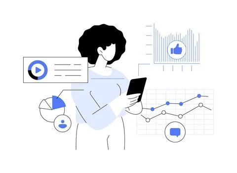 Social media data abstract concept vector illustration. Stock Illustration