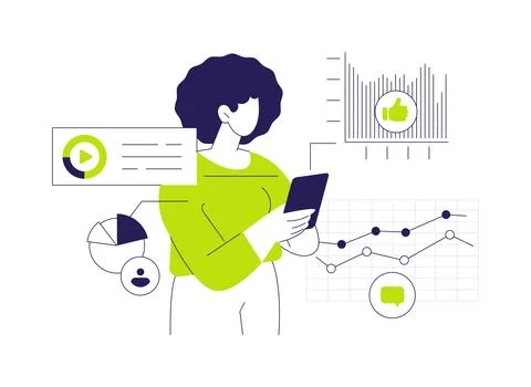 Social media data abstract concept vector illustration. Stock Illustration