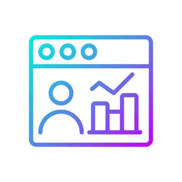 Social media data mining gradient linear vector icon Illustrazione stock