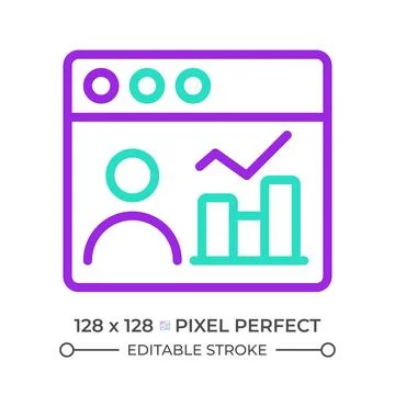 Social media data two color line icon Illustrazione stock
