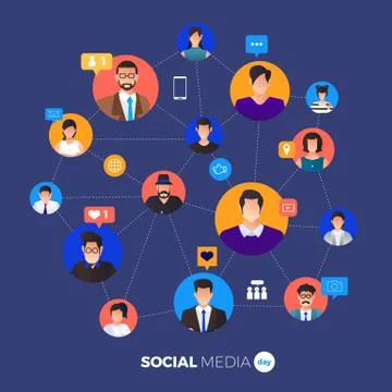 Social Media Day Stock Illustration