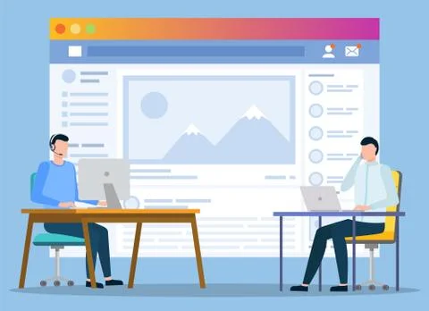 Social Media Developers or Web Designers at Work イラスト素材