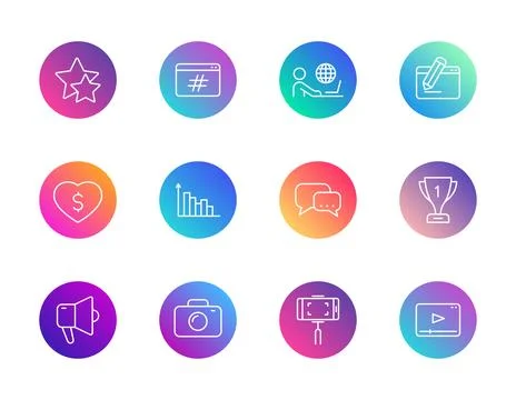 Social media, digital content. Illustrazione stock