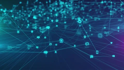 Social Media Digital Sharing Data Platforms Network Stock Footage 302885890