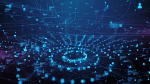 Social Media Digital Sharing Data Platforms Network Stock Footage 302887215