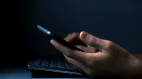 Social media distraction while working Stock Footage 121871562