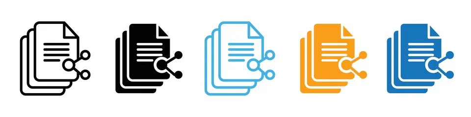 Social Media Document Share Button Icon for Web File Distribution Illustrazione stock