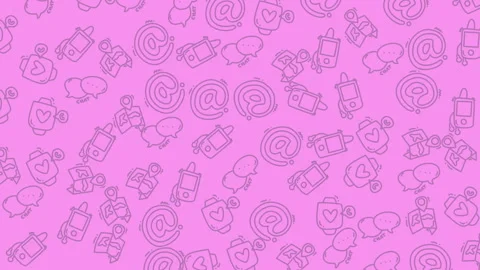 Social Media Doodle Icon Pattern Motion Background Stock Footage 333028112