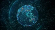 Social Media Earth Hologram Stock Footage