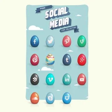 Social media egg icon Illustrazione stock