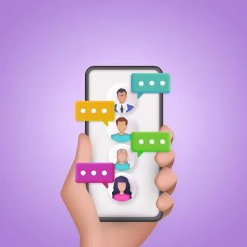 Social media elements on smartphone Stock Illustration