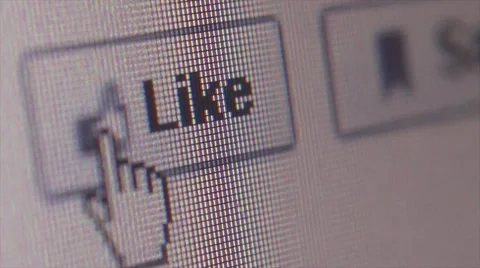Social Media Extreme Macro CU & Dolly Move to 'Like' Button Stock Footage