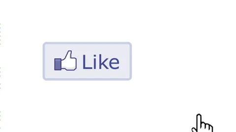 Social media facebook like this button click thumbs up Stock Footage 34241379