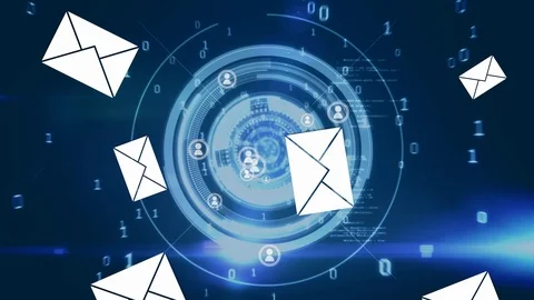 Social media focus and binary codes Stock Footage 110618749