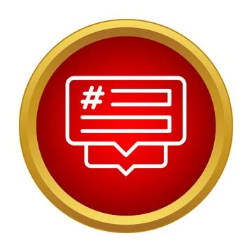 Social media hashtag message notification icon concept Stock Illustration