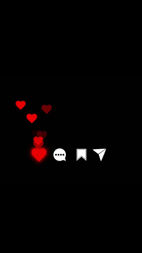 Social Media Like Hearts Comment Save and Share Icons Animation Stock Footage 341367029