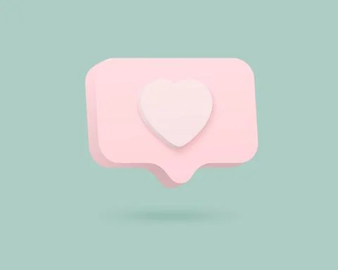 Social media like icon 3D Vector Illustration. Message bubble vector Stock Illustration