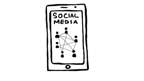Social Media Icon on Smartphone Scribble Animation Doodle Cartoon 4K Video stock 72441814