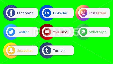 Social Media Icons Bundle PSD PSD Template