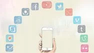 Social Media Icons, Cell Phone Concept Stock Footage