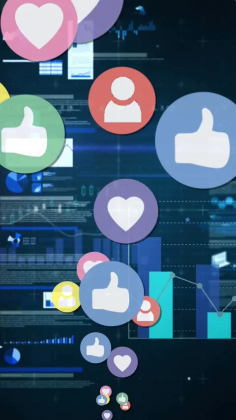 Social media icons with program codes 4k Stock Footage 323682343