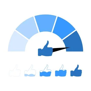 Social media indicator, like chart kit, measurement of popularity Stock Illustration