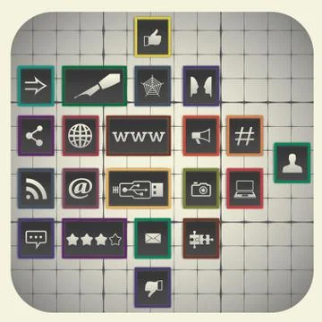 Social media infographic elements Illustrazione stock